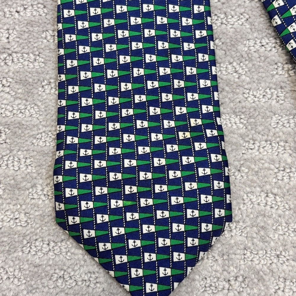 Lancel Paris Men's Necktie Nautical, Anchor Boat Silk Flag
